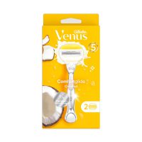 GILLETTE VENUS OLAY COMFORGLIDE COCONUT METAL HANDLE WITH 2 REFILLS